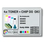 4-PAK Multibox Tonery + chipy do OKI ES5431 ES3452 ES5462 7,0K/3x6,0K - 2