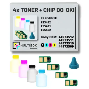 4-PAK Multibox Tonery + chipy do OKI ES5431 ES3452 ES5462 7,0K/3x6,0K