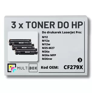 Toner do HP CF279X 79X M12 M26 3-pak Zamiennik Multibox