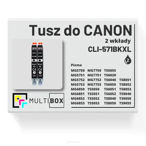 2-PAK Multibox Tusz do CANON CLI571BKXL black zamiennik