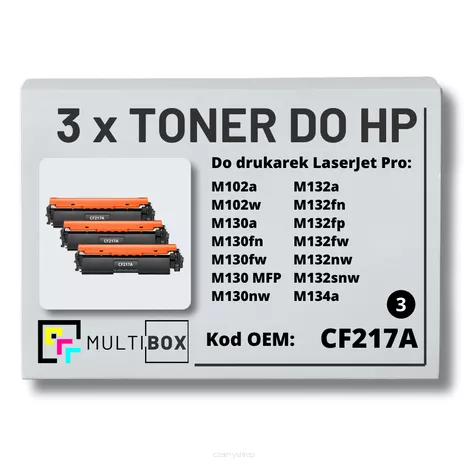 Toner do HP CF217A 17A M102 M130 3-pak Zamiennik Multibox