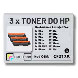 Toner do HP CF217A 17A M102 M130 3-pak Zamiennik Multibox