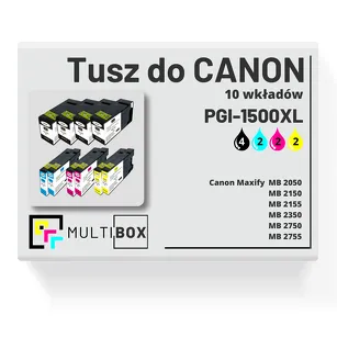 10-PAK Multibox Tusz do CANON PGI1500XL black / cyan / magenta / yellow zamiennik