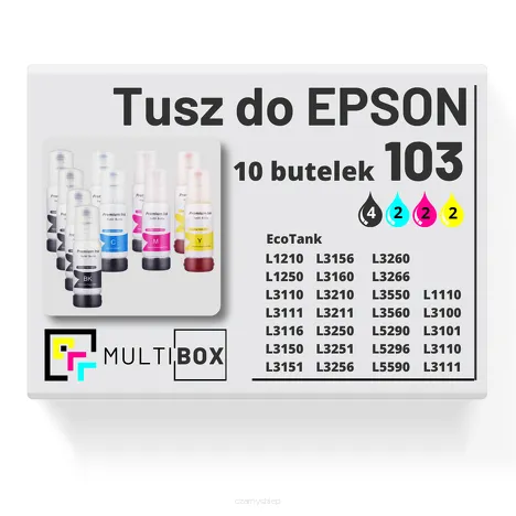 10-PAK Multibox Tusz do EPSON 103 T00S6 T00S1 T00S2 T00S3 T00S4 cyan / magenta / yellow / black zamiennik