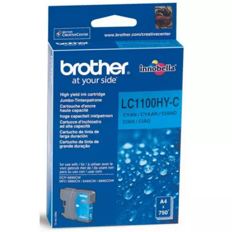 BROTHER tusz LC1100HYC oryginalny cyan 750 stron