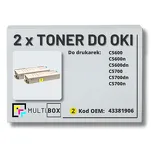 2-PAK Multibox Toner do OKI C5600 C5700 43381905 yellow zamiennik - 2
