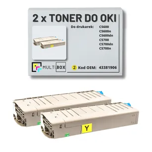 2-PAK Multibox Toner do OKI C5600 C5700 43381905 yellow zamiennik