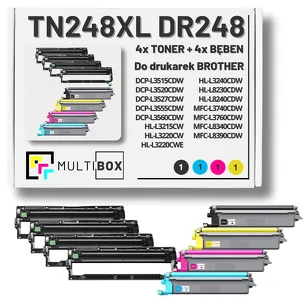 8-PAK Multibox 4x Toner do Brother TN248XL + 4x Bęben do BROTHER DR248CL CMYK zamiennik