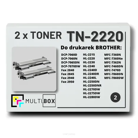 2-PAK Multibox Toner do BROTHER TN2220 zamiennik