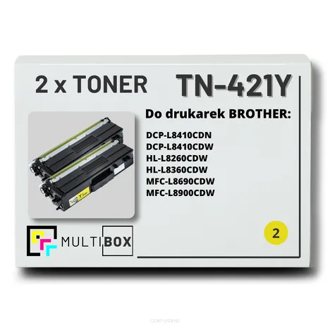 2-PAK Multibox Toner do BROTHER TN421Y Yellow zamiennik