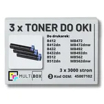 3-PAK Multibox Toner do OKI B412 B432 B512 MB472 MB492 MB562 45807102  zamiennik - 2