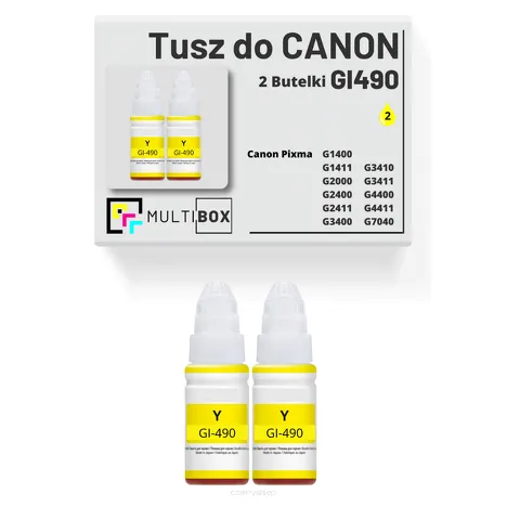 2-PAK Multibox Tusz do CANON GI490Y yellow zamiennik