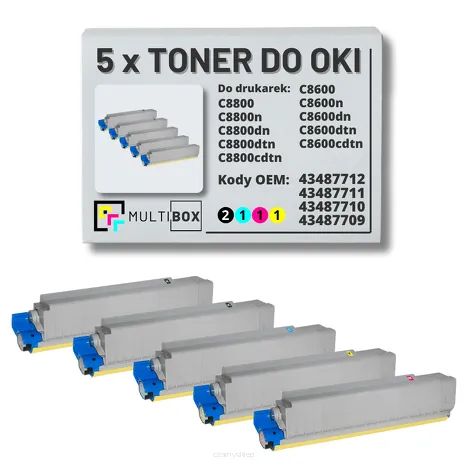 5-PAK Multibox Toner do OKI C8600 C8800 black/cyan/magenta/yellow zamiennik