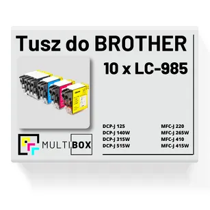 10-PAK Multibox Tusz do BROTHER LC985