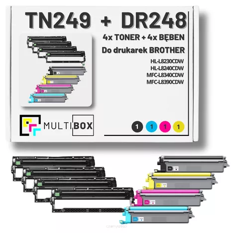 4x Toner do Brother TN249 + 4x Bęben do BROTHER DR248CL 8-pak CMYK Multibox zamiennik