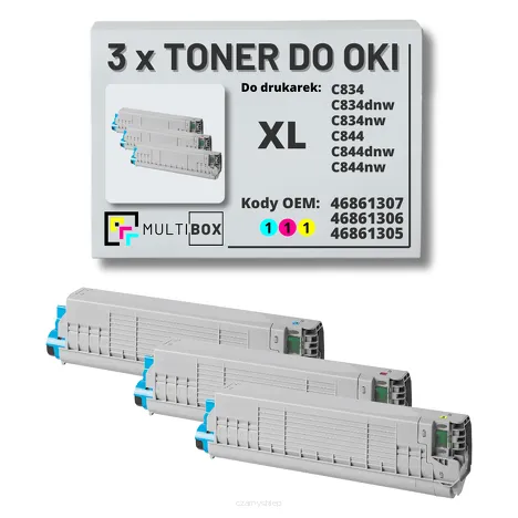 3-PAK Multibox Toner do OKI C834 C844 XL cyan/magenta/yellow zamiennik