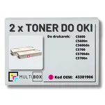 2-PAK Multibox Toner do OKI C5600 C5700 43381906 magenta zamiennik - 2