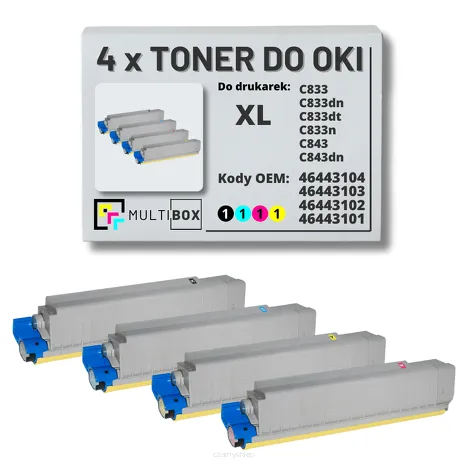 4-PAK Multibox Toner do OKI C833 C843 XL black/cyan/magenta/yellow zamiennik