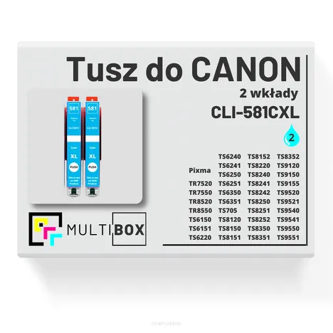 2-PAK Multibox Tusz do CANON CLI581CXL cyan zamiennik