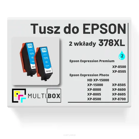 2-PAK Multibox Tusz do EPSON 378XL T3792 C13T37924010 cyan zamiennik