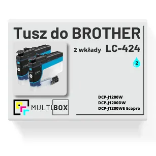 2-PAK Multibox Tusz do BROTHER LC424C cyan zamiennik