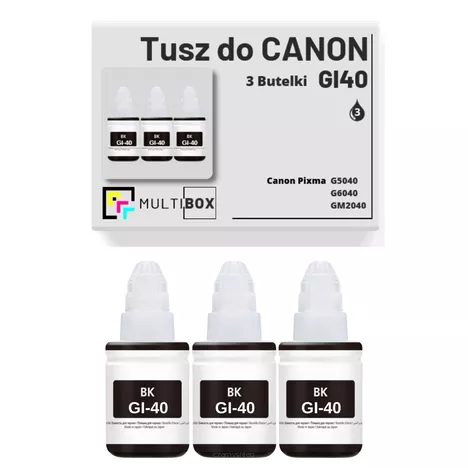 Tusz do CANON GI40BK 3-pak black zamiennik Multibox