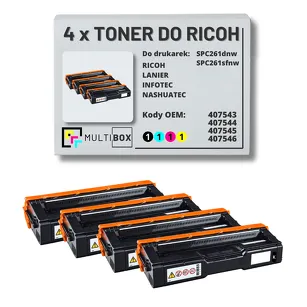 4-PAK Multibox toner do RICOH SPC261 407543 407544 407545 407546 zamiennik