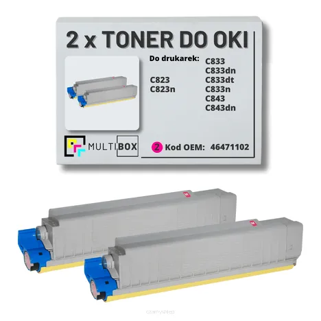 2-PAK Multibox Toner do OKI C823 C833 C843 46471102 magenta zamiennik