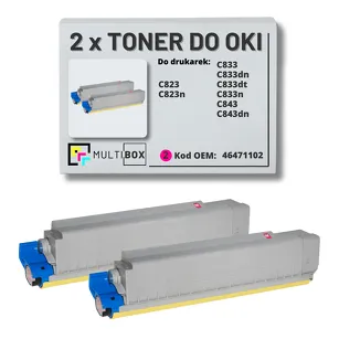 2-PAK Multibox Toner do OKI C823 C833 C843 46471102 magenta zamiennik