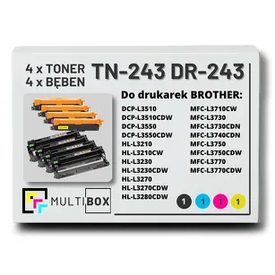 8-PAK Multibox 4x Toner do Brother TN243 + 4x Bęben do BROTHER DR243CL CMYK zamiennik