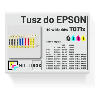 Tusz do EPSON T0711 T0712 T0713 T0714 10-pak cyan / magenta / yellow / black zamiennik Multibox