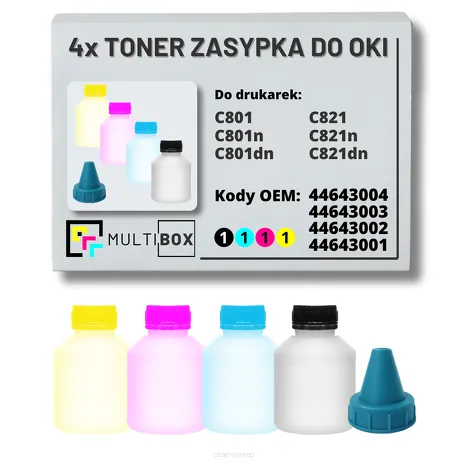 4-PAK Multibox Tonery zasypki do OKI C801 C821 4x7,0K