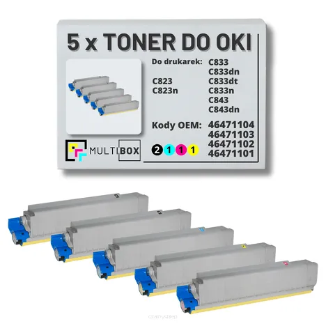 5-PAK Multibox Toner do OKI C823 C833 C843 black/cyan/magenta/yellow zamiennik