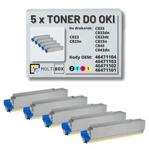 5-PAK Multibox Toner do OKI C823 C833 C843 black/cyan/magenta/yellow zamiennik