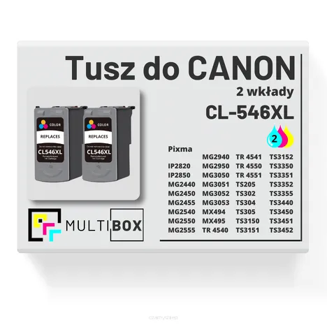 2-PAK Multibox Tusz do CANON CL546XL color zamiennik