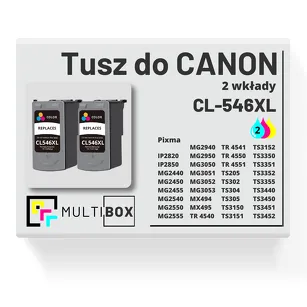 2-PAK Multibox Tusz do CANON CL546XL color zamiennik