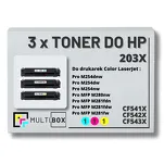 3-PAK Multibox Toner do HP 203X CMY CF541X CF542X CF543X zamiennik - 2