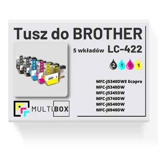 5-PAK Multibox Tusz do BROTHER LC422 cyan / magenta / yellow / black zamiennik