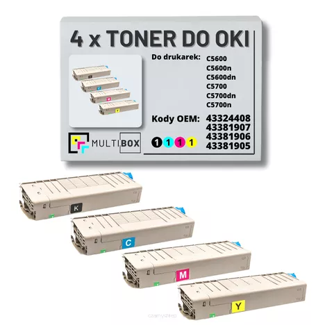 Toner do OKI C5600 C5700 4-pak black/cyan/magenta/yellow zamiennik Multibox