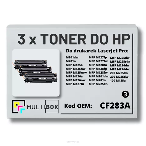 Toner do HP CF283A 83A M125 M126 3-pak Zamiennik Multibox