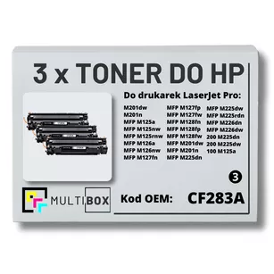 Toner do HP CF283A 83A M125 M126 3-pak Zamiennik Multibox