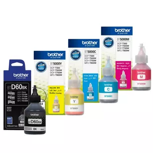 BROTHER tusz BTD60BK + BT5000 CMY oryginalny 4-pak 6500 + 3x5000 stron