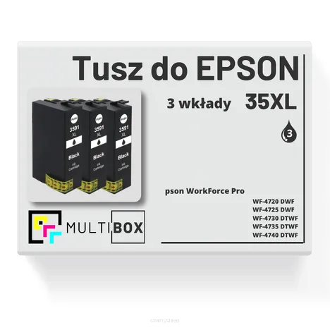 3-PAK Multibox Tusz do EPSON 35XL T3591 C13T35914010 black zamiennik