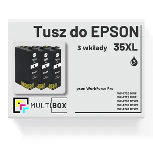 3-PAK Multibox Tusz do EPSON 35XL T3591 C13T35914010 black zamiennik