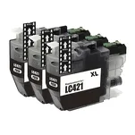 3-PAK Multibox Tusz do BROTHER LC421XLBK black zamiennik - 2