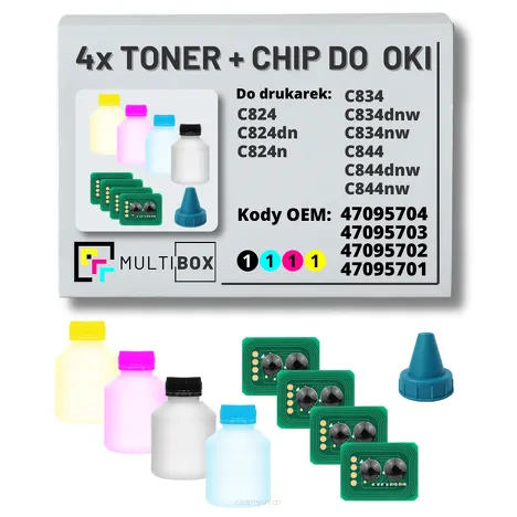4-PAK Multibox Tonery + chipy do OKI C824 C834 C844 4x5,0K