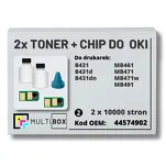 2-PAK Multibox Tonery + chipy do OKI B431 MB461 MB471 MB491 44574902 2x10,0K - 2