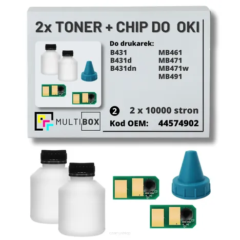 2-PAK Multibox Tonery + chipy do OKI B431 MB461 MB471 MB491 44574902 2x10,0K