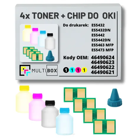 4-PAK Multibox Tonery + chipy do OKI ES5432 ES5442 ES5463 ES5473 7,0K/3x6,0K