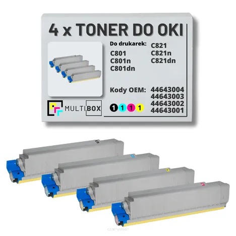 4-PAK Multibox Toner do OKI C801 C821 black/cyan/magenta/yellow zamiennik